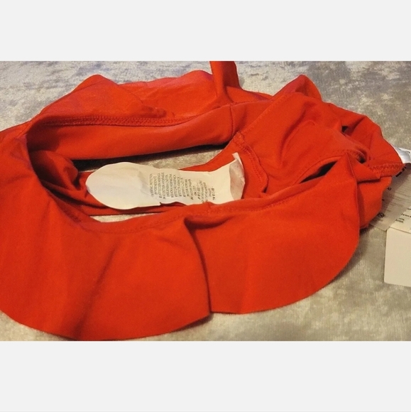 NWT Brazilian Bikini Bottom Red Ruffled Size 2 - Picture 3 of 4